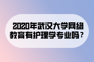 2020年武漢大學(xué)網(wǎng)絡(luò)教育有護理學(xué)專業(yè)嗎？