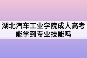 湖北汽車工業(yè)學院成人高考能學到專業(yè)技能嗎？