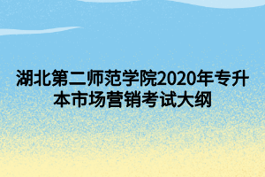 湖北第二師范學院2020年專升本市場營銷考試大綱