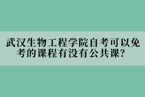 武漢生物工程學(xué)院自考可以免考的課程有沒有公共課？