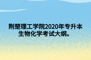 荊楚理工學(xué)院2020年專升本生物化學(xué)考試大綱。