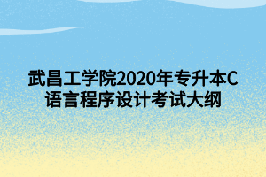 武昌工學(xué)院2020年專升本C語(yǔ)言程序設(shè)計(jì)考試大綱