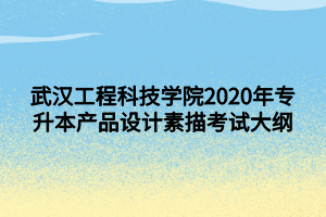 武漢工程科技學(xué)院2020年專(zhuān)升本產(chǎn)品設(shè)計(jì)素描考試大綱