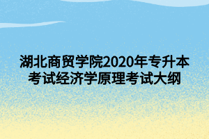 湖北商貿(mào)學院2020年專升本考試經(jīng)濟學原理考試大綱