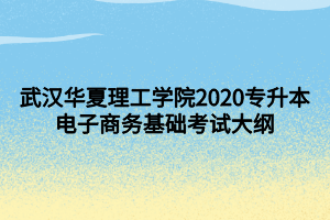 武漢華夏理工學(xué)院2020專升本電子商務(wù)基礎(chǔ)考試大綱