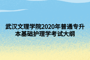 武漢文理學(xué)院2020年普通專升本基礎(chǔ)護(hù)理學(xué)考試大綱