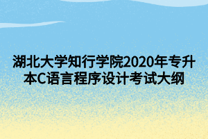 湖北大學(xué)知行學(xué)院2020年專升本C語言程序設(shè)計(jì)考試大綱