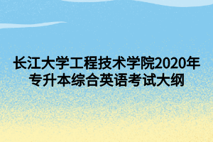 長江大學(xué)工程技術(shù)學(xué)院2020年專升本綜合英語考試大綱