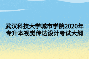 武漢科技大學(xué)城市學(xué)院2020年專升本視覺傳達設(shè)計考試大綱