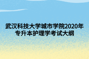 武漢科技大學(xué)城市學(xué)院2020年專升本護理學(xué)考試大綱