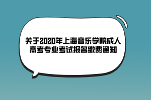 關(guān)于2020年上海音樂學(xué)院成人高考專業(yè)考試報名繳費通知