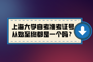 上海大學自考準考證號從始至終都是一個嗎？