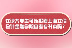 在讀大專生可以報(bào)考上海立信會計(jì)金融學(xué)院自考專升本嗎？