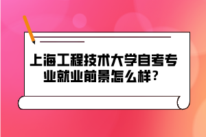 上海工程技術(shù)大學(xué)自考專業(yè)就業(yè)前景怎么樣？