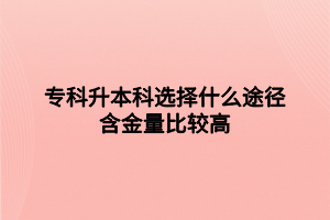 ?？粕究七x擇什么途徑含金量比較高