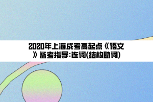 2020年上海成考高起點(diǎn)《語文》備考指導(dǎo)_連詞(結(jié)構(gòu)助詞)