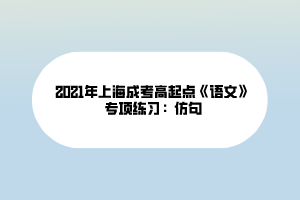 2021年上海成考高起點(diǎn)《語(yǔ)文》專項(xiàng)練習(xí)：仿句