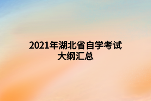 2021年湖北省自學考試大綱匯總