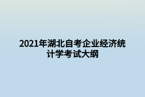 2021年湖北自考企業(yè)經(jīng)濟統(tǒng)計學(xué)考試大綱