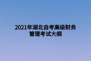 2021年湖北自考高級財務(wù)管理考試大綱