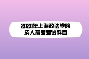 2020年上海政法學(xué)院成人高考考試科目