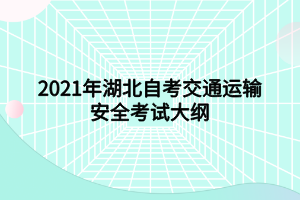 2021年湖北自考交通運輸安全考試大綱