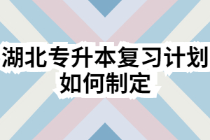 湖北專升本復習計劃如何制定