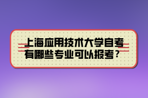 上海應用技術大學自考有哪些專業(yè)可以報考？