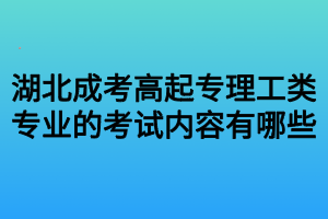 湖北成考高起專理工類專業(yè)的考試內(nèi)容有哪些