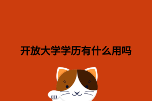 開(kāi)放大學(xué)學(xué)歷有什么用嗎