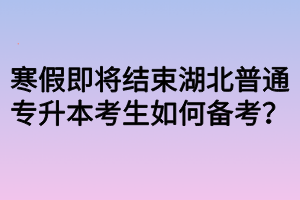 寒假即將結(jié)束湖北普通專(zhuān)升本考生如何備考？