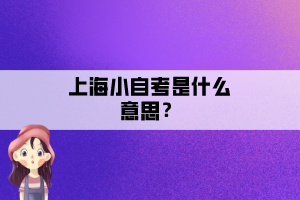 上海小自考是什么意思？