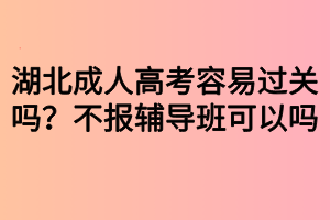 湖北成人高考容易過關(guān)嗎？不報(bào)輔導(dǎo)班可以嗎