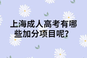 上海成人高考有哪些加分項目呢？