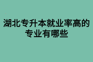 湖北專升本就業(yè)率高的專業(yè)有哪些？