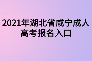 2021年湖北省咸寧成人高考報(bào)名入口