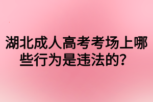 湖北成人高考考場(chǎng)上哪些行為是違法的？