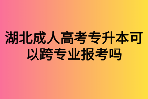 湖北成人高考專升本可以跨專業(yè)報(bào)考嗎