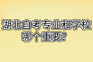 湖北自考專業(yè)和學(xué)校哪個重要？