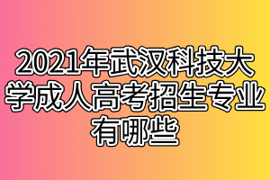 2021年武漢科技大學(xué)成人高考招生專(zhuān)業(yè)有哪些