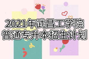 2021年武昌工學(xué)院普通專升本招生計(jì)劃