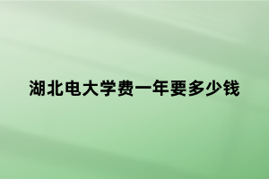 湖北電大學(xué)費(fèi)一年要多少錢