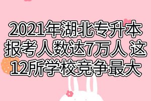 2021年湖北專(zhuān)升本報(bào)考人數(shù)達(dá)7萬(wàn)人 這12所學(xué)校競(jìng)爭(zhēng)最大