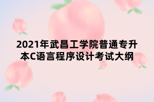 2021年武昌工學院普通專升本C語言程序設(shè)計考試大綱