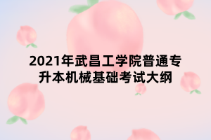 2021年武昌工學(xué)院普通專升本機械基礎(chǔ)考試大綱