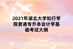 2021年湖北大學(xué)知行學(xué)院普通專升本會(huì)計(jì)學(xué)基礎(chǔ)考試大綱