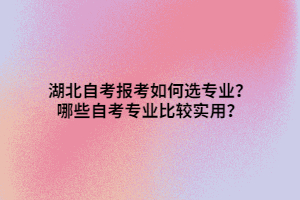 湖北自考報(bào)考如何選專業(yè)？哪些自考專業(yè)比較實(shí)用？