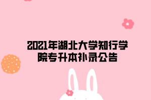 2021年湖北大學(xué)知行學(xué)院專升本補錄公告