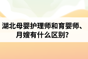 湖北母嬰護(hù)理師和育嬰師、月嫂有什么區(qū)別？