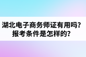 湖北電子商務(wù)師證書有用嗎？電子商務(wù)師報(bào)考條件是怎樣的？